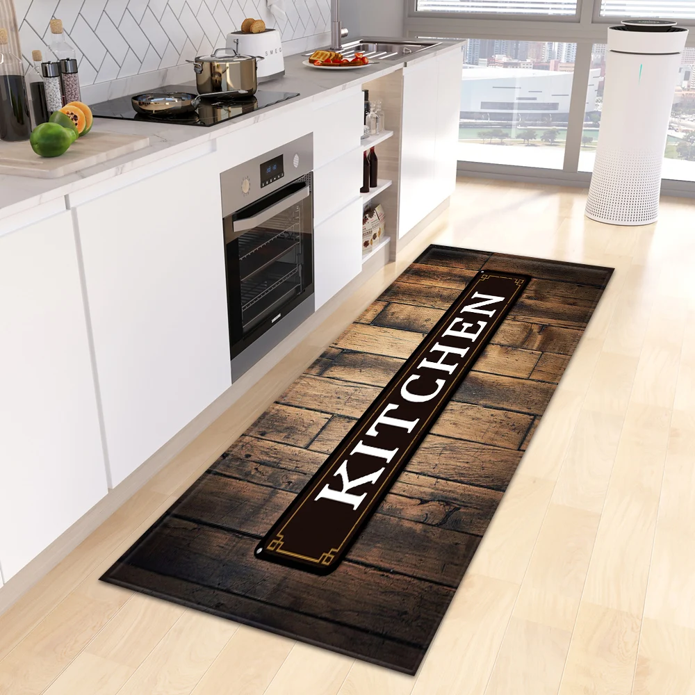 Commercial Kitchen Zones - ヴィンテージキッチンテーマランナーラグ 滑り止め耐久性のあるマット キッチン通路調理エリアコーヒーをテーマにした準備エリア装飾用