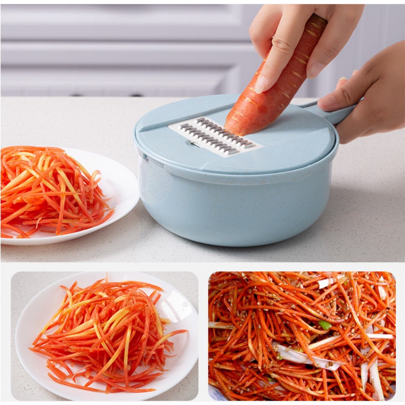 Commercial Potato Peeler - 多機能小麦わら野菜カッターチョッパーキャロットポテト手動カットシュレッドスライサー大根おろし金キッチンツール12in1