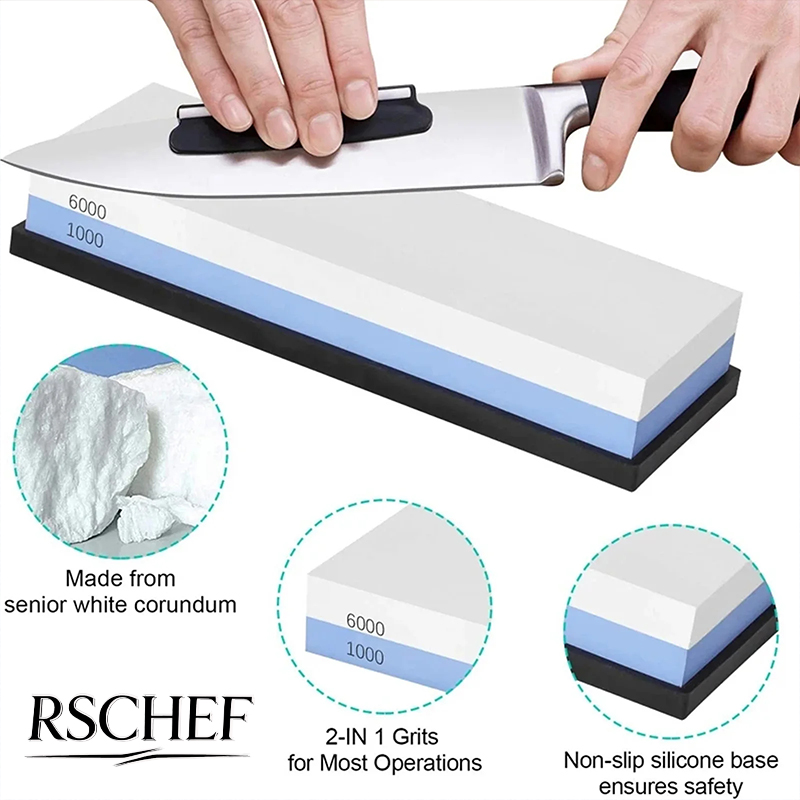 Commercial Kitchen Knives - 砥石砥石プロのナイフ削り砥石水石キッチンツール 1000 3000 6000 グリット両面