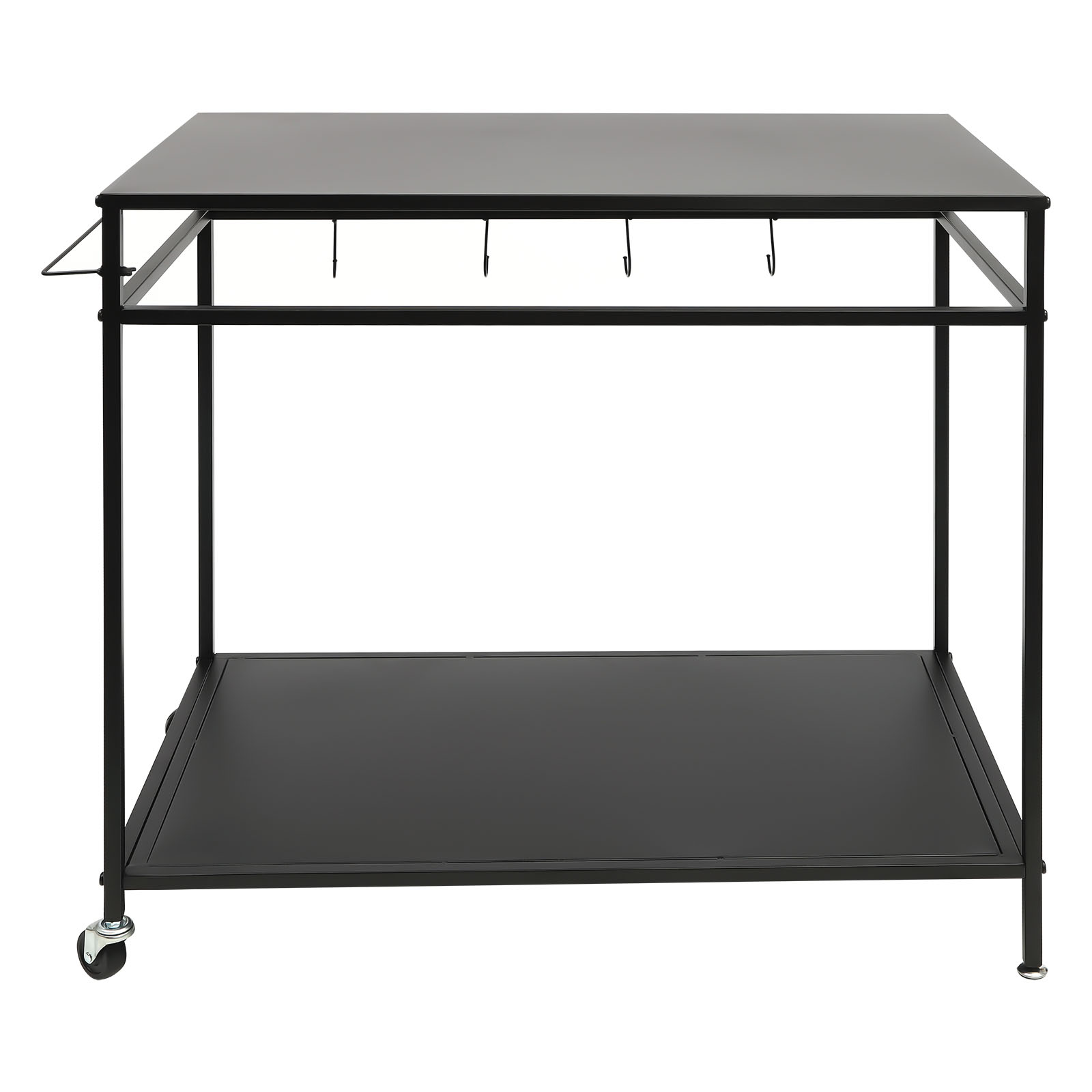 Commercial Kitchen Rack - 二段式移動式調理台、屋外ダイニングカート、収納とスパイスラック付きワークテーブル、キッチン/裏庭用トロリー