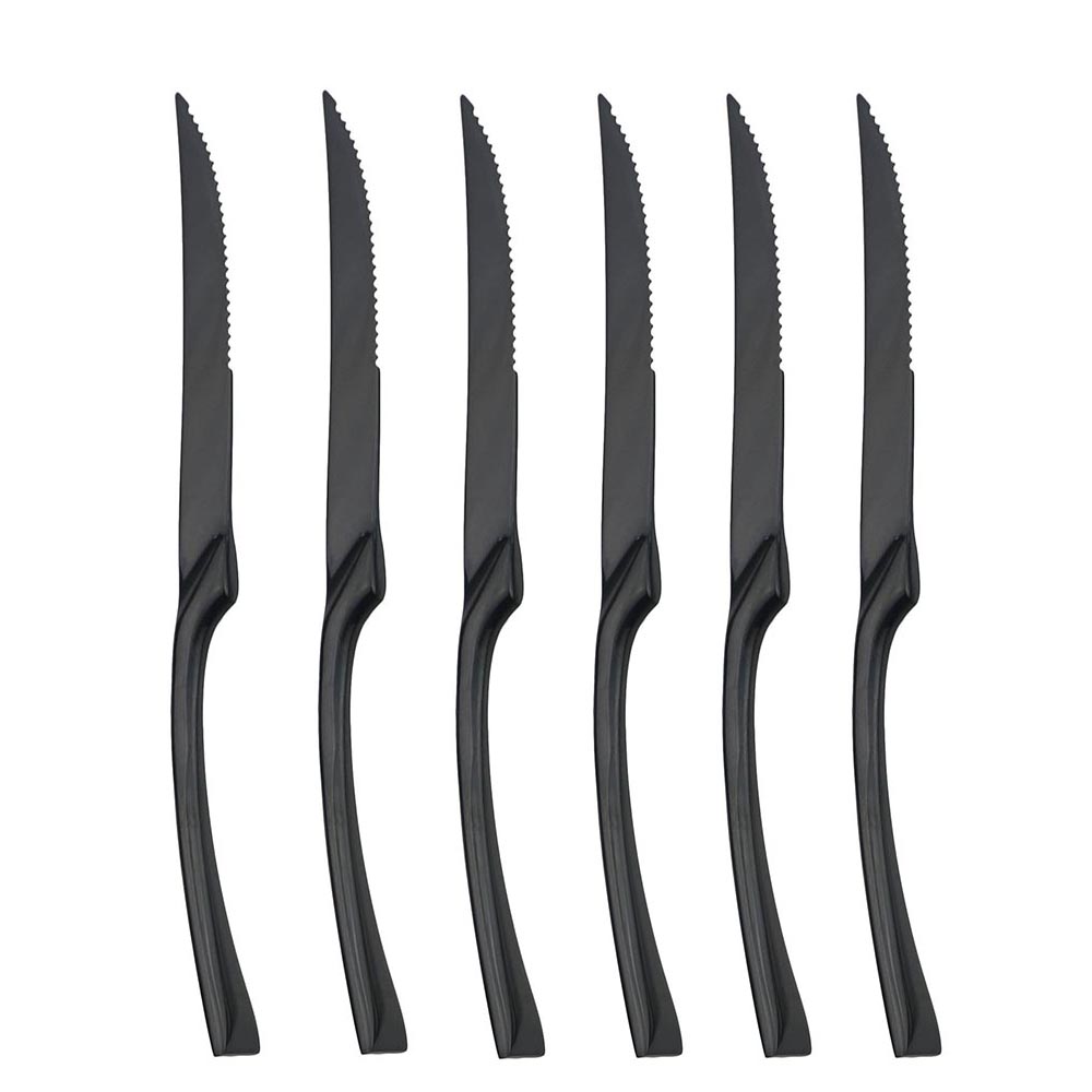 Commercial Kitchen Knives - ステーキナイフ銀器用品クリエイティブディナーセットミラーラグジュアリーブラックカトラリー304ステンレス鋼食器セットステーキナイフ