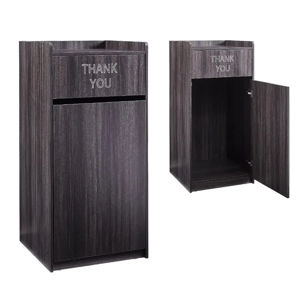Commercial Kitchen Bin - 40ガロン木製業務用ゴミ箱（扉とトレイホルダー付き）、レストラン、キッチン、オフィス用