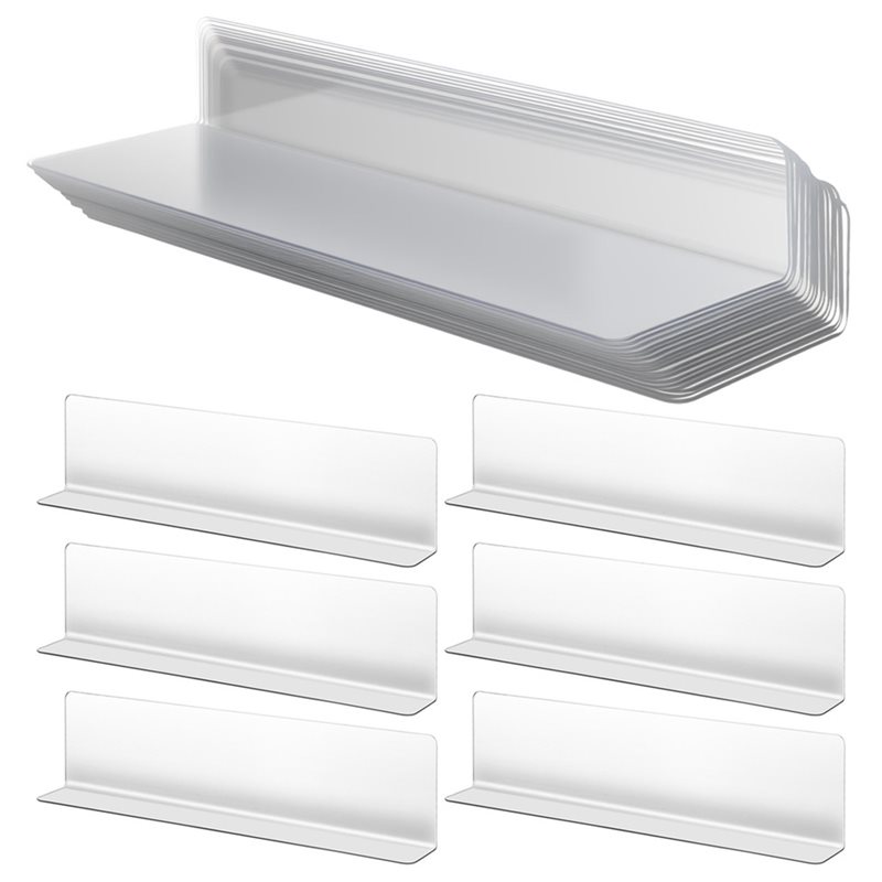 Commercial Kitchen Rack - ABGR-キッチンキャビネット収納ラックディスプレイスタンドストア20個20cm L字型棚仕切り透明プラスチックオーガナイザー