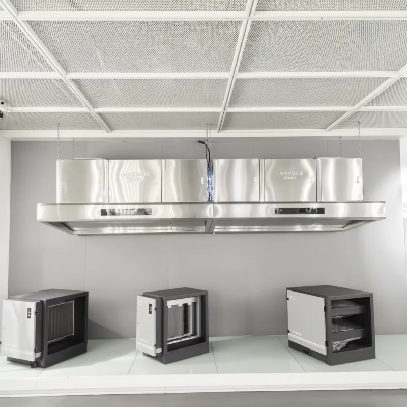 Commercial Kitchen Range Hood - 業務用カスタマイズ可能な201ステンレス鋼98%キッチン排気レンジフード、静電フィルター換気システム付き