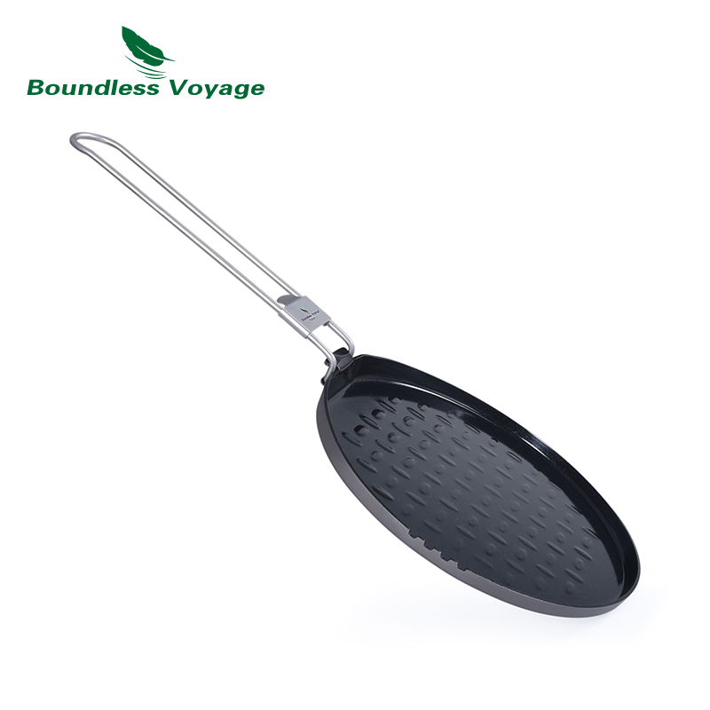 Commercial Kitchen Pots And Pans - 折りたたみハンドル付きの再利用可能な登山用チタン鍋屋外キャンプピクニックハイキングバーベキューフライパンti2064c