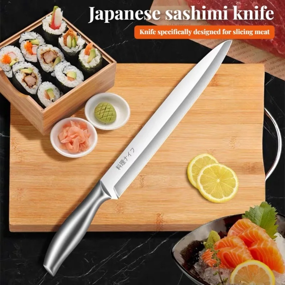 Commercial Kitchen Knives - PLYS-プロ仕様の日本製キッチンサーモン刺身包丁 家庭用 ステンレス製サーモン刺身包丁 シャープな特殊包丁