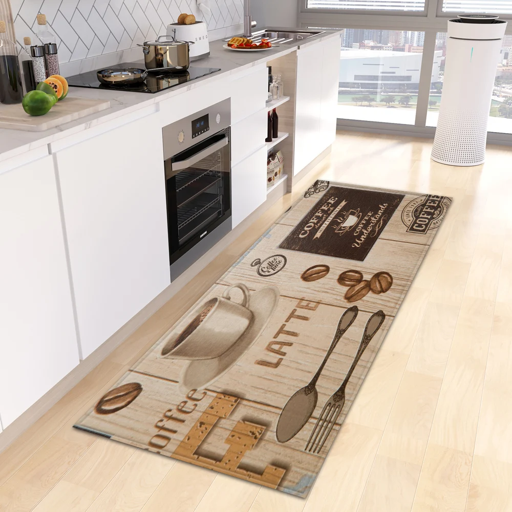 ヴィンテージキッチンテーマランナーラグ 滑り止め耐久性のある - Commercial Kitchen Zones のレビューと価格