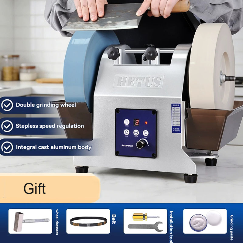 10インチデュアルホイール電動ナイフ研磨機 家庭用水冷式グラ - Commercial Kitchen Knife Sharpener のレビューと価格