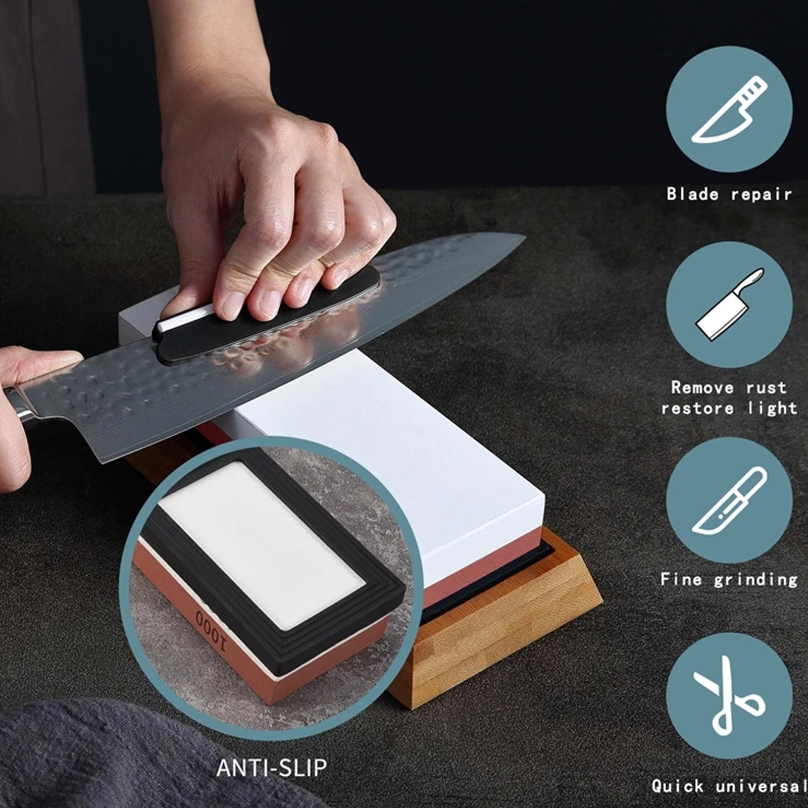 砥石砥石プロのナイフ削り砥石水石キッチンツール 1000 3 - Commercial Kitchen Knives のレビューと価格