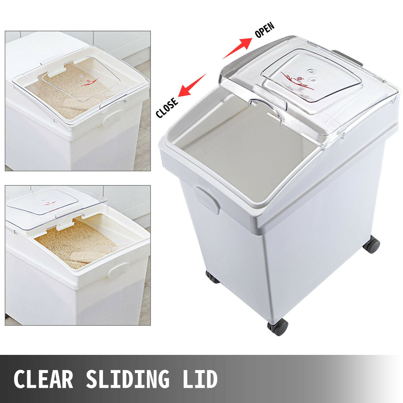 Vevor-スプーン付き防塵収納ビン、乾燥成分キャスター、レ - Commercial Kitchen Bin のレビューと価格
