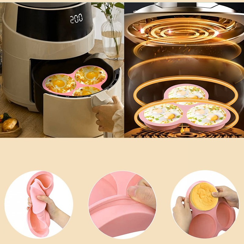 再利用可能なシリコンエアフライヤーエッグ型 3/4 キャビテ - Commercial Kitchen Pots And Pans のレビューと価格
