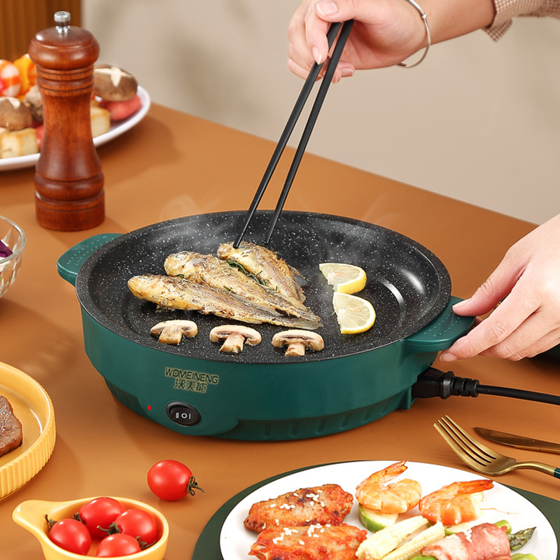 電気マルチクッカー電気フライパン 220V 家庭用バーベキュ - Commercial Kitchen Pots And Pans のレビューと価格