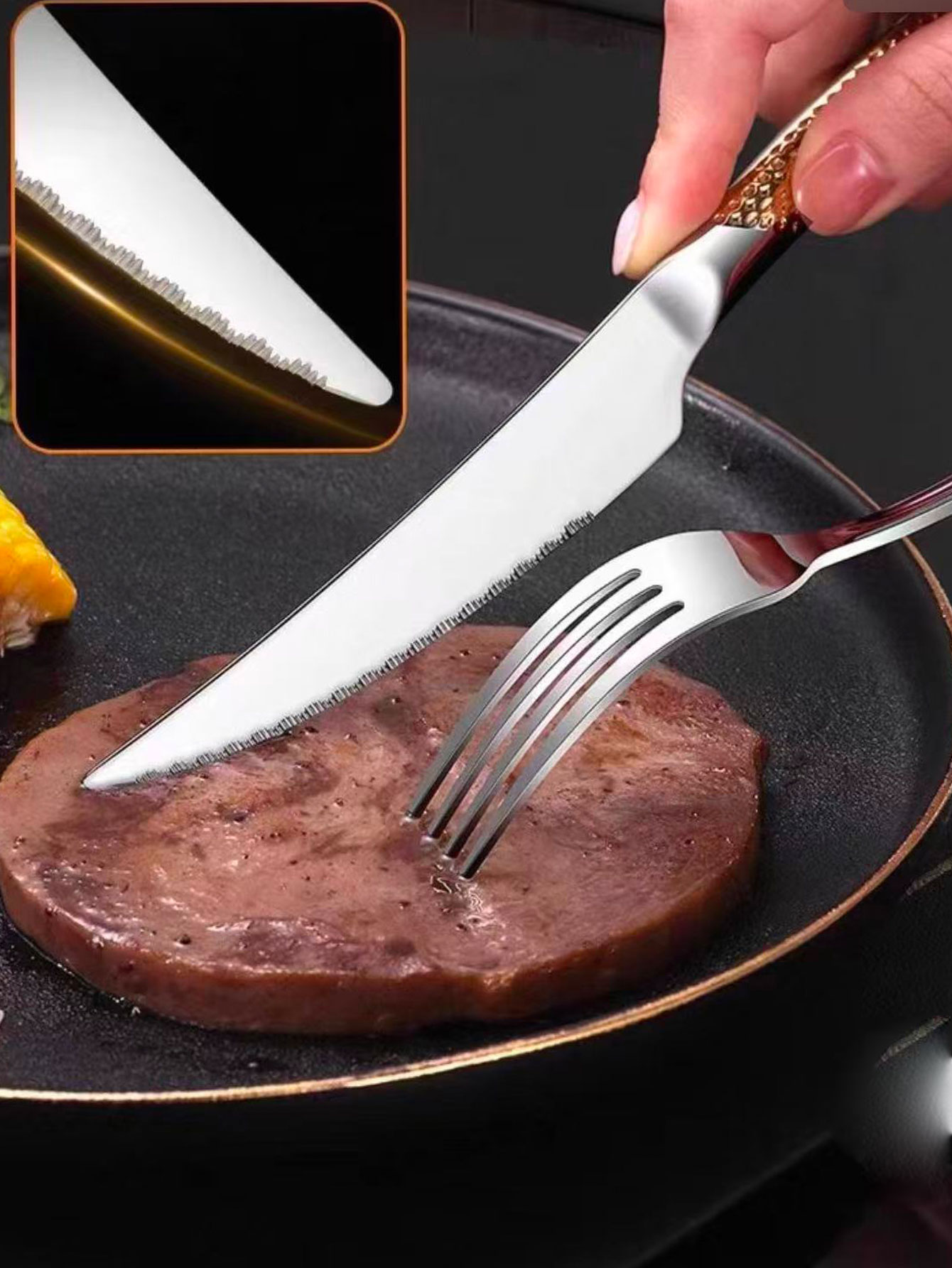 ステーキナイフとフォーク カトラリー 洋食セット 2点フルセ - Commercial Kitchen Knives のレビューと価格