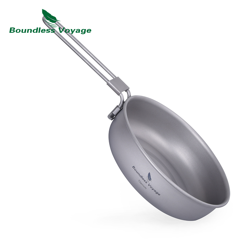 折りたたみ式ハンドル付き超軽量チタンフライパン,屋外キャンプ - Commercial Kitchen Pots And Pans のレビューと価格