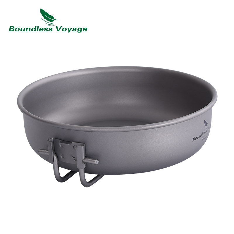 折りたたみ式ハンドル付き超軽量チタンフライパン,屋外キャンプ - Commercial Kitchen Pots And Pans のレビューと価格
