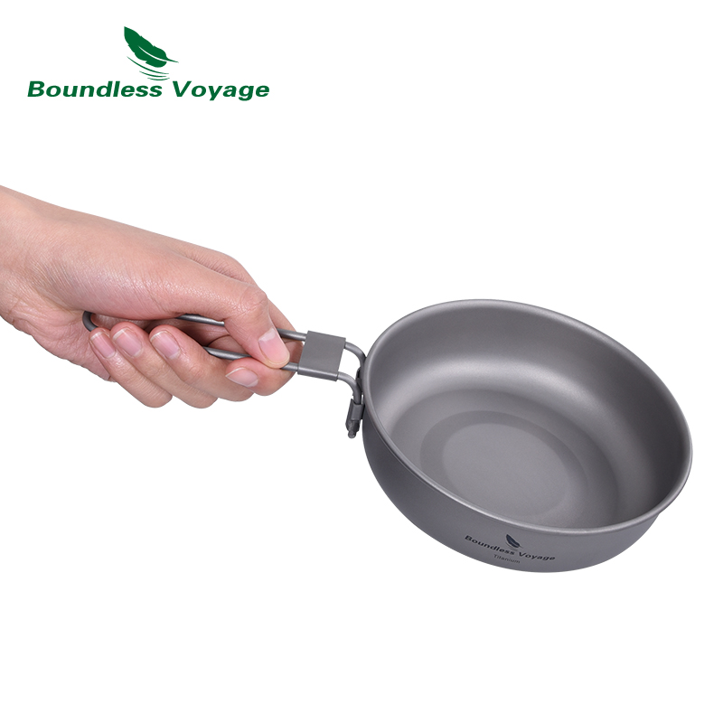 折りたたみ式ハンドル付き超軽量チタンフライパン,屋外キャンプ - Commercial Kitchen Pots And Pans のレビューと価格