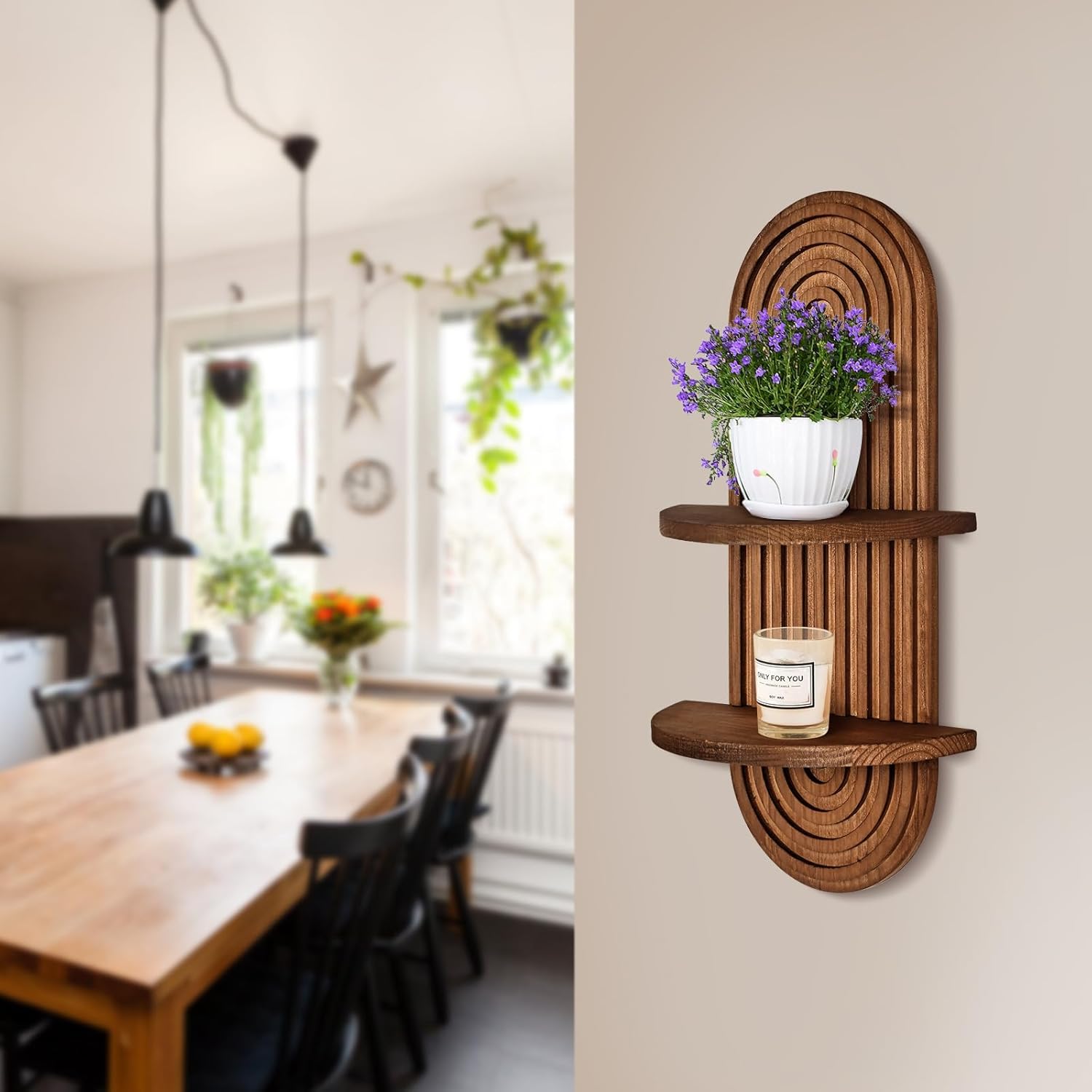 木製フローティングシェルフ、多機能壁掛け収納ラック、バスルー - Commercial Kitchen Rack のレビューと価格