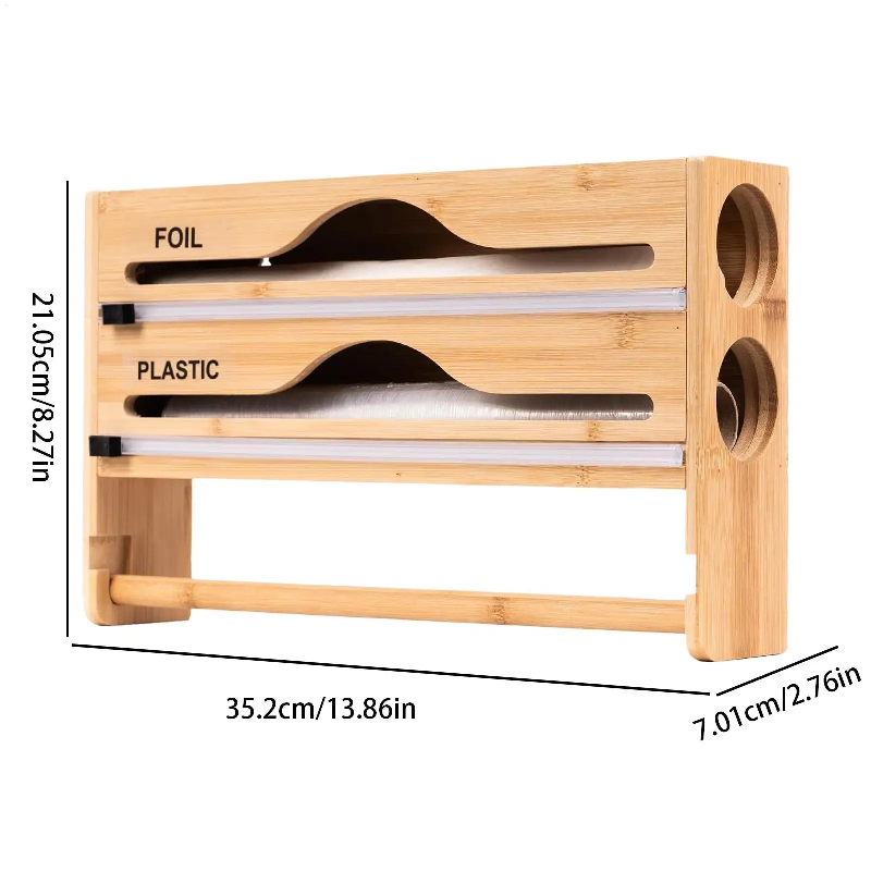 木製ラップフィルムディスペンサー（カッター付き）、壁掛けキッ - Commercial Kitchen Rack のレビューと価格