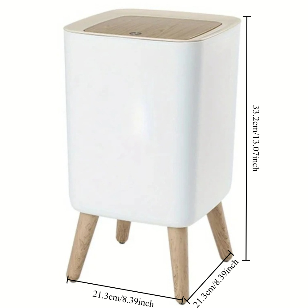 10L ホワイト木製ゴミ箱 蓋付き、背の高い脚付きペダル式ゴ - Commercial Kitchen Bin のレビューと価格