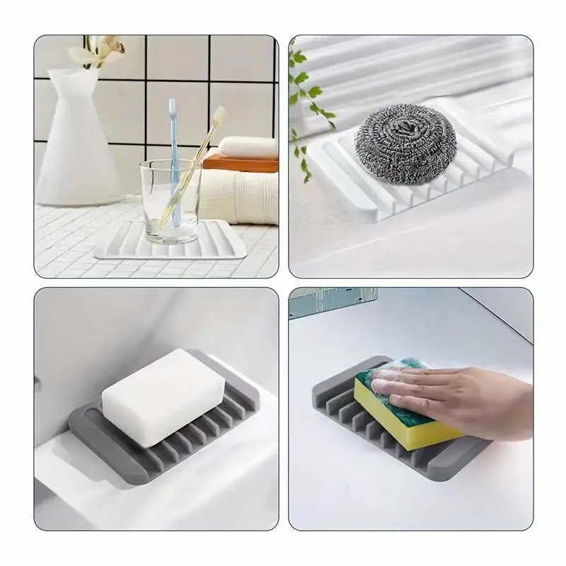 新しい1個入りシリコン製水切り石鹸置き、穴あけ不要、滑り止め - Commercial Kitchen Rack のレビューと価格
