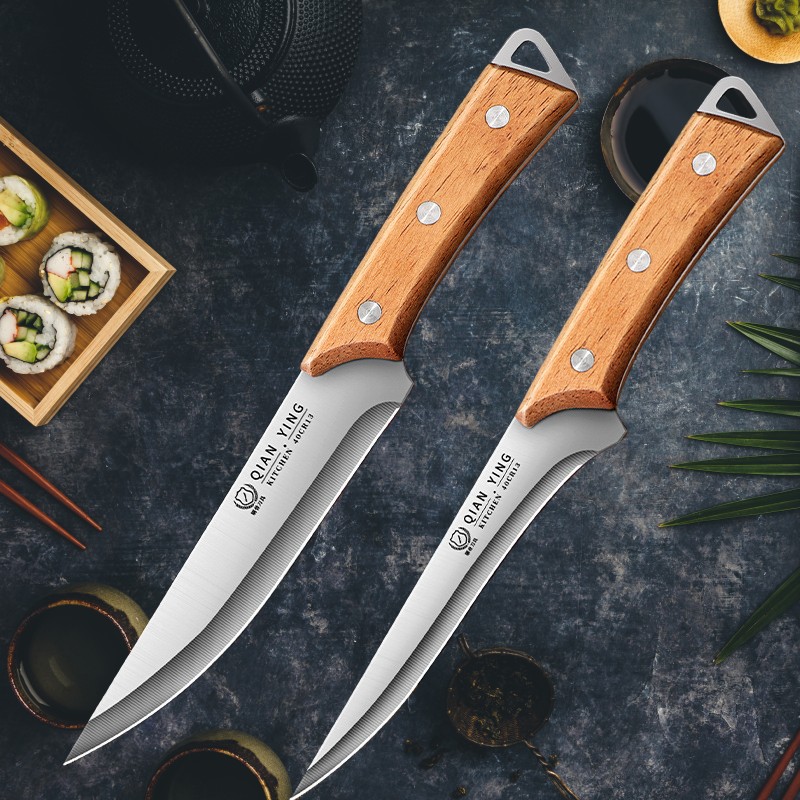 ステンレス鋼多目的カービングナイフ、ブレードガード付き、木製 - Commercial Kitchen Knives のレビューと価格