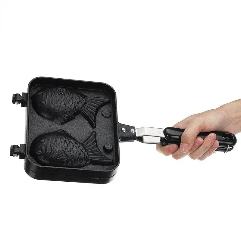 キッチン日本のたい焼きダブル魚の形のホットデザートワッフルケ - Commercial Kitchen Pots And Pans のレビューと価格