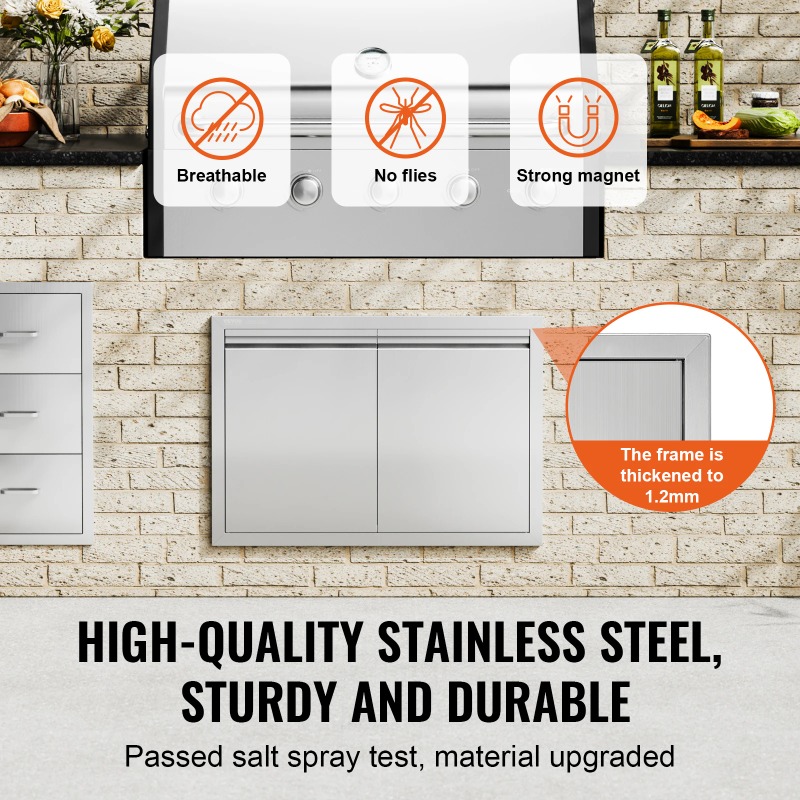 BBQアクセスドア ステンレス製 二重壁ドアパネル 屋外キッ - Commercial Kitchen Wall Panel のレビューと価格